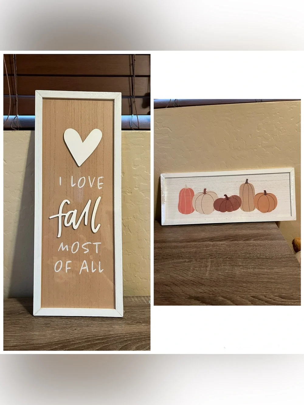 Target Bullseye Fall Two Sided Sign Love Fall Pumpkins Gourds Wood NWT